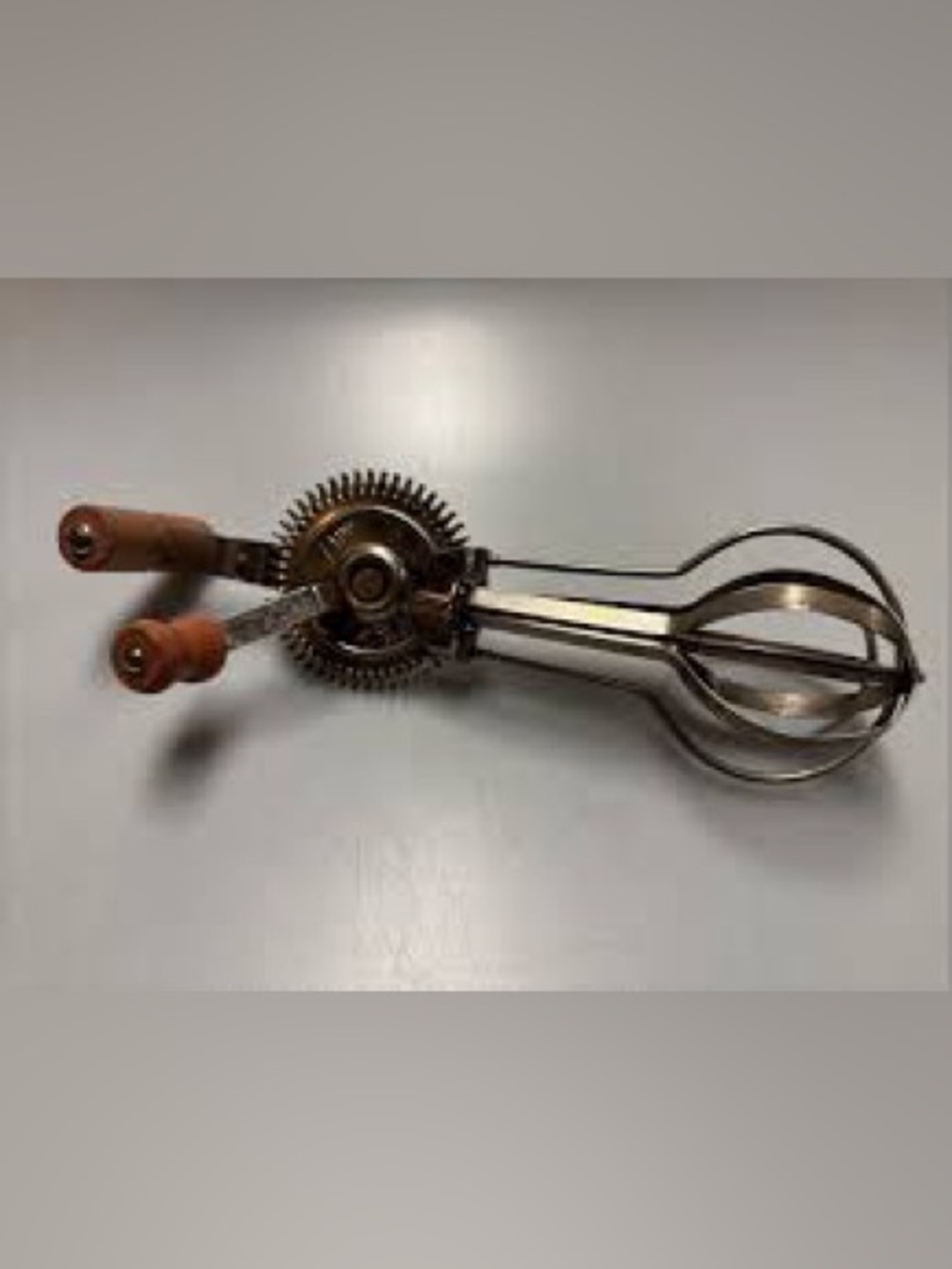 1920s Ladd Wood Handled Heavy Duty Stainless Steel Manual Hand Mixer/Egg Beater